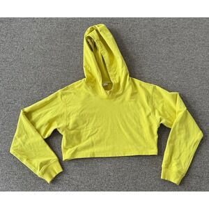 Lululemon All Yours Cropped Hoodie Yellow French Terry Pullover Size 6